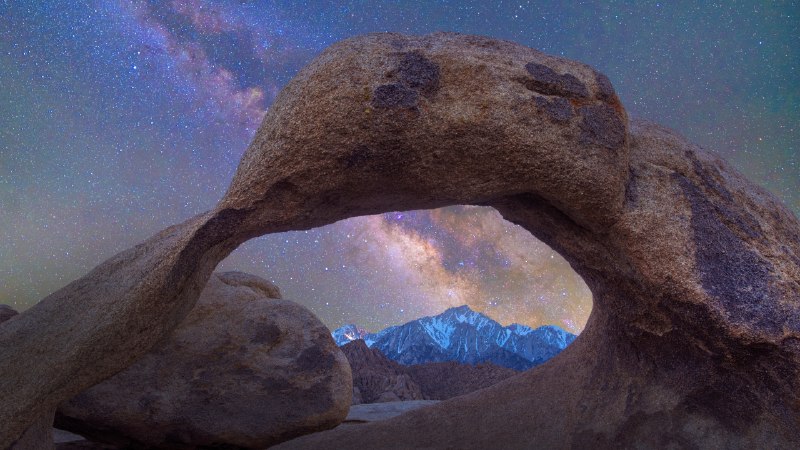 Rock on, Milky Way!Arch and Milky Way, Alabama Hills, Sierra Nevada, California (© Tim Fitzharris/Minden Pictures)