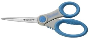 Westcott E-30781 00 Microban Softgrip Schere 21 cm blau-grau