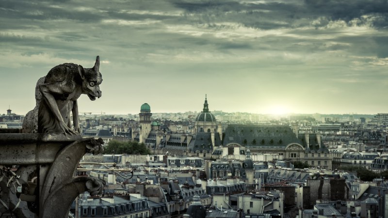 Stone-cold stares on HalloweenChimera of Notre-Dame de Paris, France (© scaliger/Getty Images)