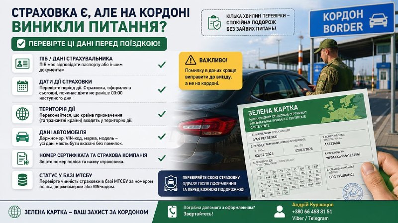 Ілюстрація до статті: Зелена картка є, але на кордоні виникли питання? Перевірте ці дані перед поїздкою!