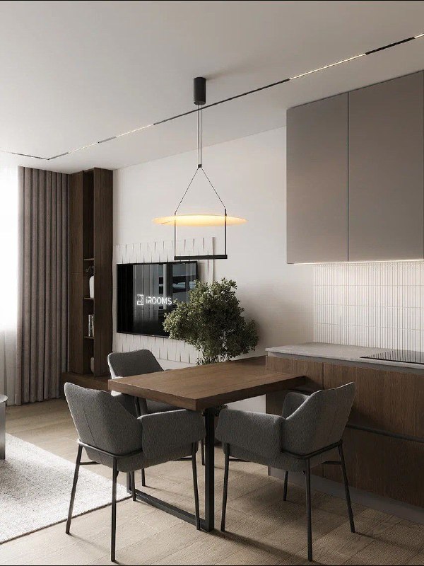 Интерьер квартиры 70 кв.м для проживания мужчины в Краснодаре Смотрите, какой базовый, но очень стильный интерьер у нас получился Кухня-гостиная - ... - изображение 4 - интерьер, квартиры, кухня