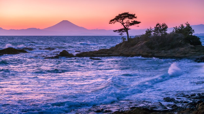 宁静惬意的海滨风光立石公园，神奈川县，日本 (© blew_s/Shutterstock)