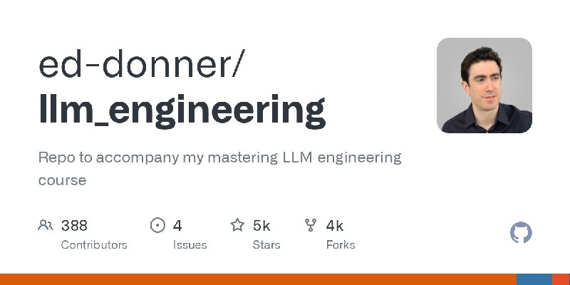 GitHub - ed-donner/llm_engineering: Repo to accompany my mastering LLM engineering course