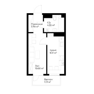 Продаётся квартира в новостройке Ассалом боглар,Golden House,29кв.м.