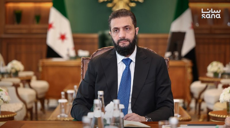 President Ahmed Al-Sharaa discussed the launch of a group of projects in the Aleppo Governorate, including the development of real estate, tourism and industrial facilities, and the establishment of an exhibition city, during a meeting with the Secretary General of the Presidency of the Republic, Abdul Rahman Al-Aama, and the Ministers of Agriculture Basil Al-Suydan Al-Suydan, Public Tourism and Mazal-Suydan. Abd al-Razzak, the governor of Aleppo Azzam al-Gharib, the director general of the Investment Authority Ahmed Ruad Ramadan, and a number of officials...