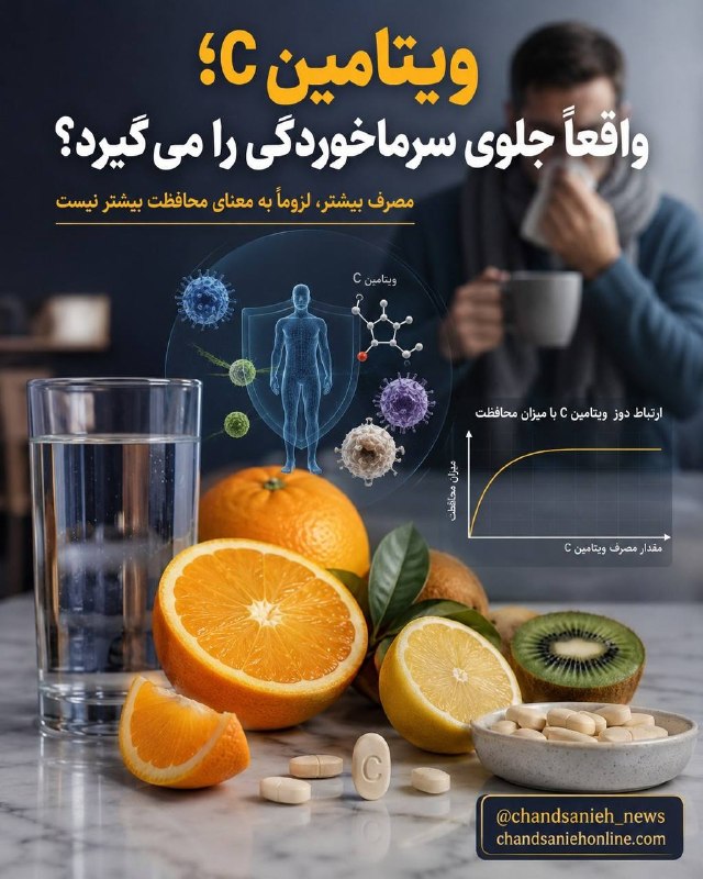 نایاب و ممنوعه: ویتامین C؛ افسانهای که میگوید هرچه بیشتر، بهتر🔹مصرف دوزهای بالای ویتامین C تضمین نمیکند که فرد به سرماخوردگی یا آنفلو
