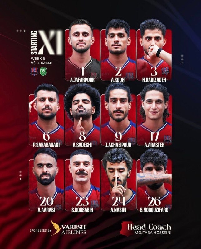 Varzesh90: 🇮🇷🇮🇷لیگ ایران | ترکیب نساجی و خیبر ⏰19:00✅سایت تخصصی پیش بینی کانال ورزش نود👇www.varzesh90.com✅@varzesh90
