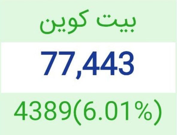 هم افزایان بورس تهران: بیت کوین ۷۷۴۴۳