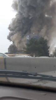 סרטון נוסף של השריפה בכביש בקראג'
