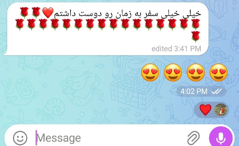𝔽𝕒𝕝𝕖 𝕕𝕠𝕟𝕪𝕒✨️: 😍😍😍😍میبینم که عاشق سفر در زمان شدید😁