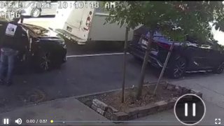 🇺🇸 An off-duty NYPD officer races into action after spotting an unconscious driver rolling through a busy Brooklyn intersection.Surveillance video shows the SUV run a red light, stop in the middle of the road and repeatedly roll forward as the driver suffers an apparent medical episode.The officer manages to intervene before anyone else is hurt. Councilwoman Susan Zhuang says his quick thinking likely saved the driver, pedestrians and others nearby.Follow main channel -> LiveLeak Follow private channel -> LiveLeak Private