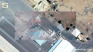 תמונות לוויין מציגות נזק להאנגר המסוקים בבסיס האוויר פרינס חסן בירדן.