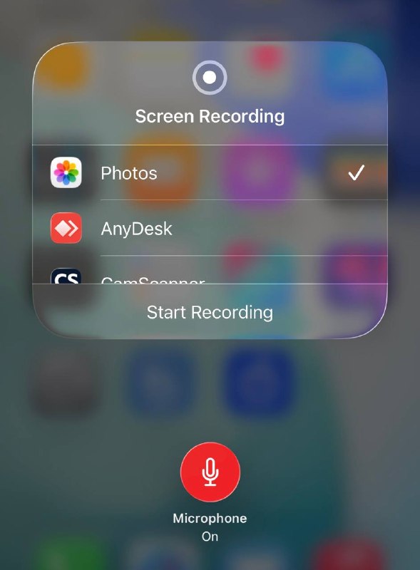 SibApp | سیب‌اپ: 📱 اگه در Control Center روی آیکون ضبط صفحه (Screen Record) نگه دارید، می‌تونید انتخاب کنید ضبط صفحه با میکروفون انجام بش