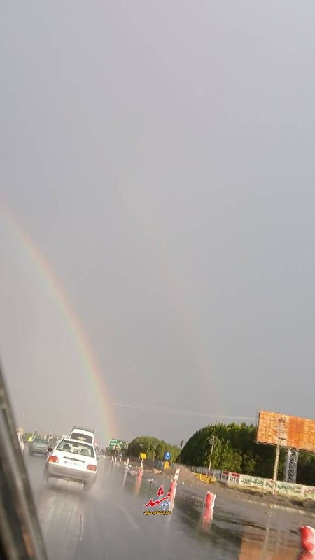 آب و هوای مشهد: 🔸️رنگین کمان دوقلو در آسمان دیروز جاده گلبهار به مشهد 😍🌈@HavashenasiMashhad
