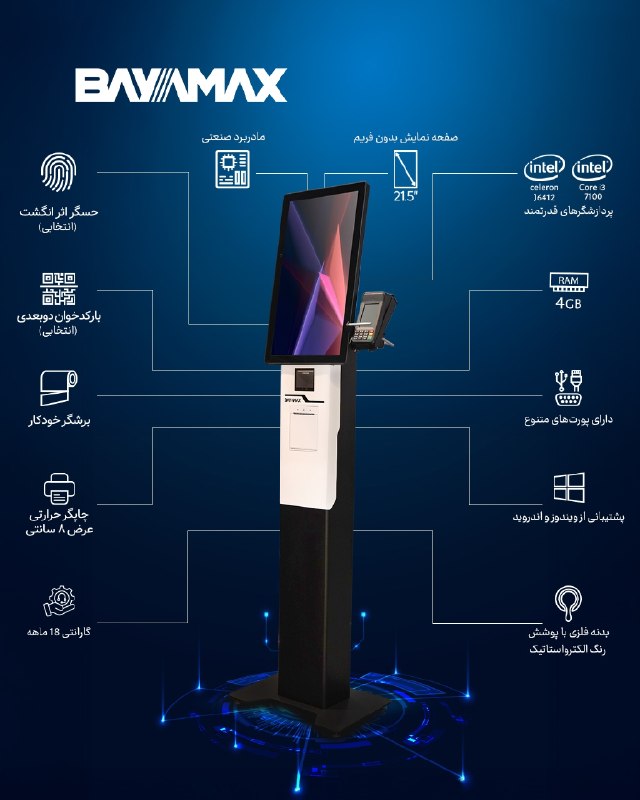 BAYAMAX بایامکس: 🤖 کیوسک سفارش گیر K1؛ دستیار خستگی‌ناپذیر کسب‌وکار شماهر کسب‌وکاری به دستیاری نیاز داره که همیشه آماده باشه، کارهای تکرا