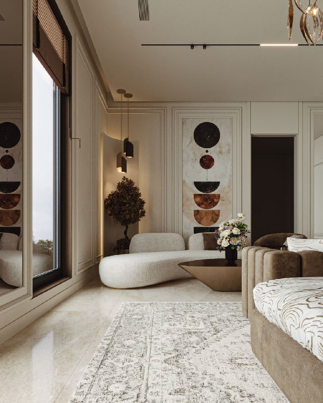 Neo-Classical Master Bedroom From the polished marble floors, to the golden accents, to the soft richness of velvet textiles every detail whispers ... - изображение 2 - studio, neo, classical