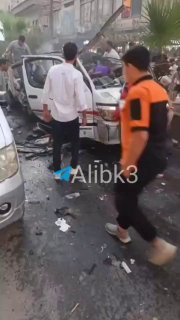 סצנות ראשוניות של המכונית שהתפוצצה בסוריה לפני שעה קלה