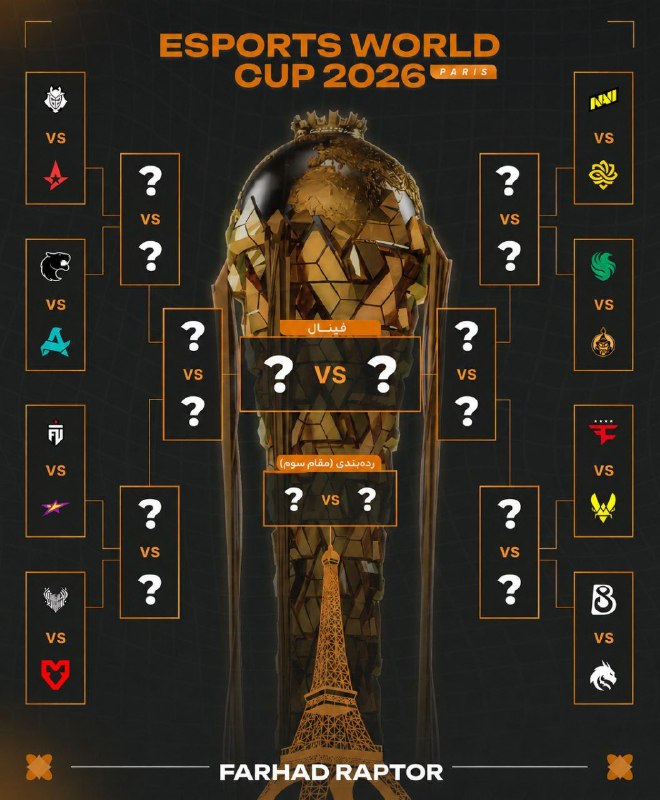 FarhadRApTOR (GExEsports): 🏆 جدول مرحله حذفی جام جهانی ورزشهای الکترونیک (کانتراسترایک)🌍 بازی ها از فردا شروع میشه که با استریم مستقیم و گزارش رسم