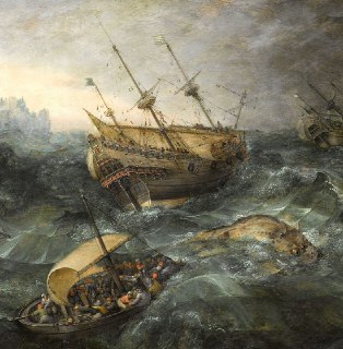 Shipwreck off a Rocky Coast (1614), by Adam WillaertsThe Art Vault