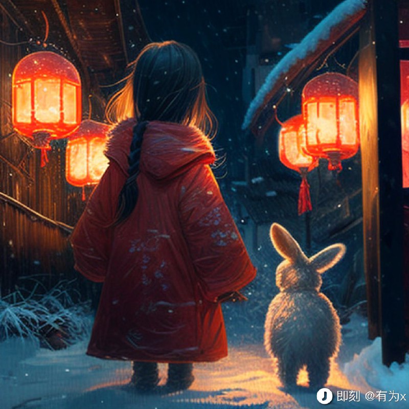 即刻 AIGC 创作大赛-过新年在这里看到了很多不错的插图midjourney v4 太厉害了 