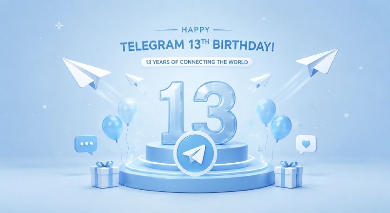 Allah | قرآن | اللّٰهﷻ | Quran: ᥫ᭡Thirteen years of innovation, connection, and bringing the world closer together.Happy 13th Birthday, Telegram — may t