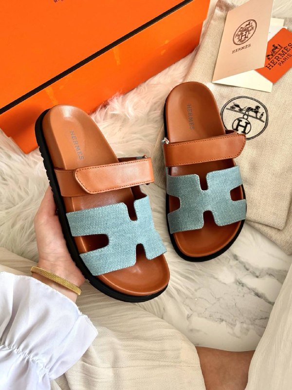 Hermes Шльопанці Hermes Slippers Chypre Jeans Brown 📦