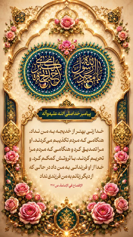 صادقیه ( محبّی ): #حدیث_روز🔻پيامبر خدا(صلىصلىاللهعليهوآله): مَا أَبْدَلَنِيَ اَللَّهُ خَيْراً مِنْهَا صَدَّقَتْنِي إِذْ كَذَّبَنِيَ ا