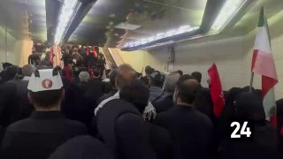היידר היידר מזמרות במטרו בטהרן בגרונם של מיליונים בהלוויה ובפרידה של האימאם