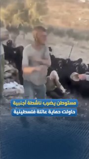 מתנחל תקף פעיל זר שניסה להגן על משפחה פלסטינית בגדה המערבית.