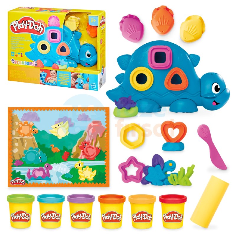 Play-Doh Şekiller ve Renkler Dino Başlangıç Seti | 2 Yaş ve Üzeri Çocuklar İçin Dokunsal ve Duyusal Oyun Seti | Dinozor Oyuncağı | 11 Aksesuar Dahil | Sanat ve El İşi Etkinlikleri