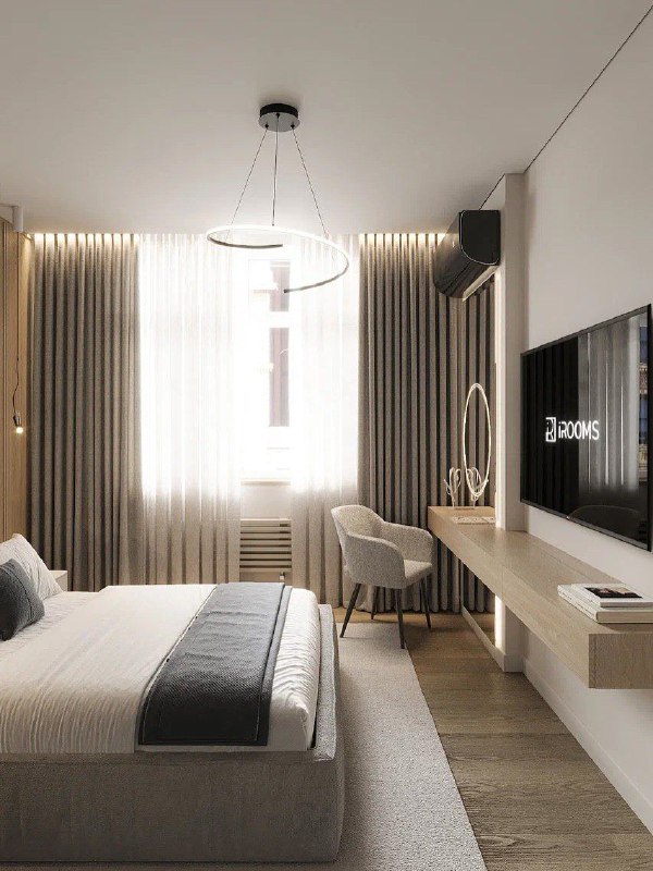 Оцените проект спальни и кабинета от 1 до 5 в комментариях Спальня - 14,5 кв.м Кабинет - 19,3 кв.м Дизайнер Наталья квартира70квм Узнать стоимость ... - изображение 3 - telegram, view, оцените