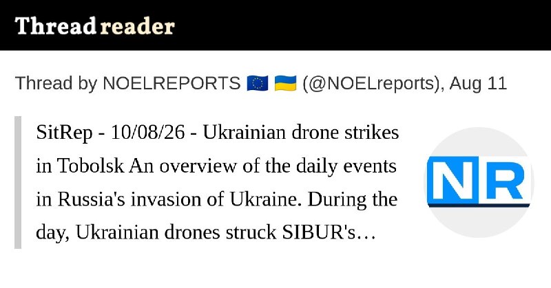 Russian losses per 11/08/26 reported by the Ukrainian General Staff+1190 men+4 tanks+4 ACVs+44 artillery+1 MLRS+2 AD systems+1578 UAVs+9 GRCs