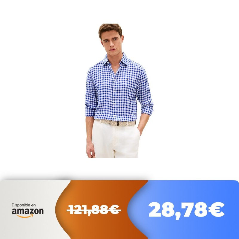 🔥 Tommy Hilfiger Camisa Manga Corta Hombre  😱 -76%! MEGAprecio! ¡Mínimo históric