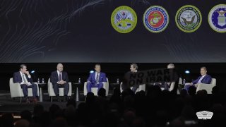 A protester disrupts the DOD AI event of the obscenity. Gest: She thinks a lot of me.