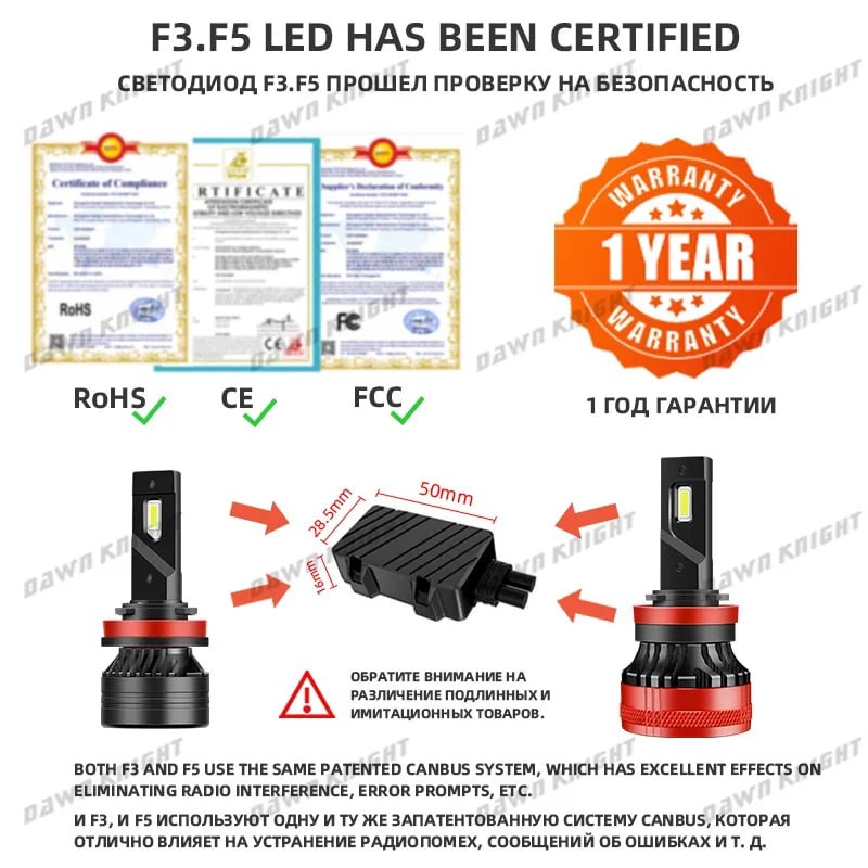 F3 90W H7 Led Canbus 20000LM Фара высокой мощности H1 H4 H8 H11 9005 9006 Hb3 9004 9007 H13 9012 Све 4