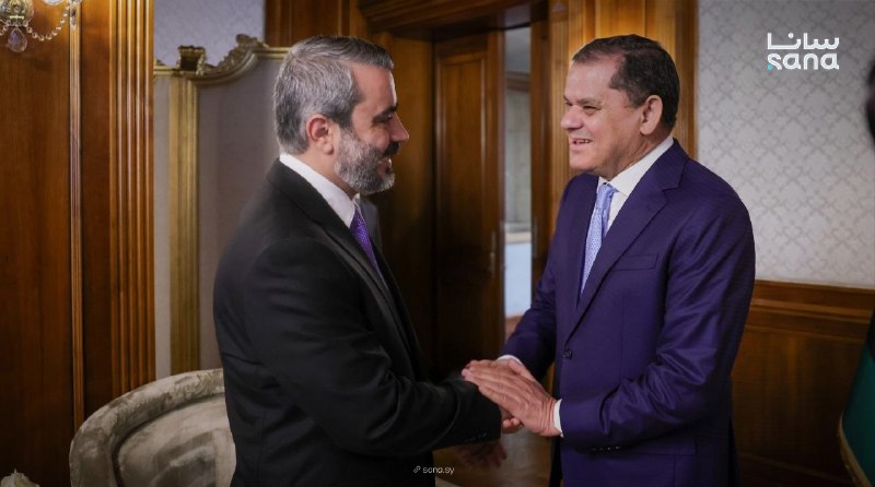 שר החוץ והמהגרים, אסד חסן אל-שעיבאני, נפגש בבירת לוב טריפולי עם ראש ממשלת האחדות הלאומית, עבדול חמיד אל-דבא…