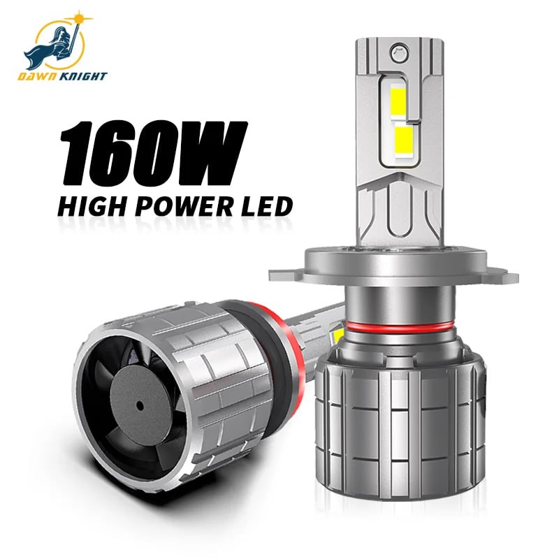 DAWNKNIGHT F8 160 Вт H4 H7 светодиодная лампа для фар Canbus Turbo Светодиодная лампа для автомобиля 6
