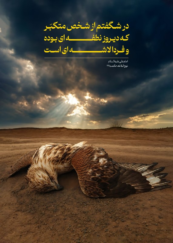 💝مشاوره خانواده بهشتی 💝: 💠امام علی علیهالسلام 🔹عَجِبتُ لِلمُتَكَبِّرِ الَّذى كانَ بِالمسِ نُطفَةً وَ يَكونُ غَدا جيفَةً 🔸در شگفتم از شخص متكبّر