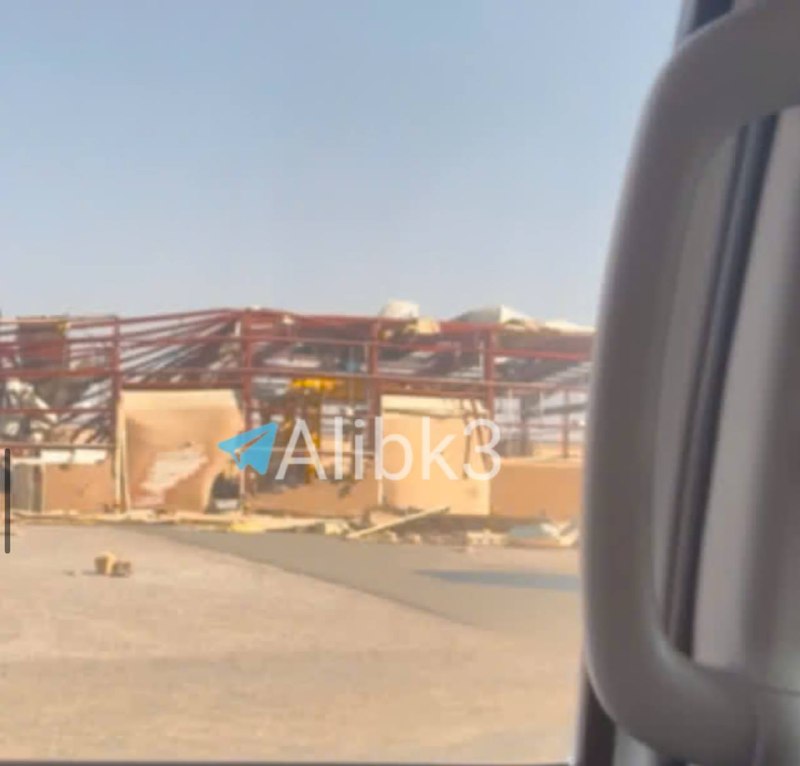 Additional scenes show several completely destroyed buildings, and debris scattered over large areas at one of the American bases in Kuwait.
