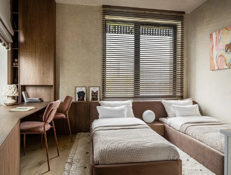 Квартира 54 м Перед дизайнером стояла непростая задача создать тёплое и функциональное пространство детскую для двоих детей без излишней детскости ... - изображение 7 - пространство, зоной, ощущение