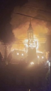 He is 140 years old.. The moment when part of the roof of the historic municipal building in the French city of Limoges collapsed after it was set on fire during one of the most violent protests the country has witnessed in years.