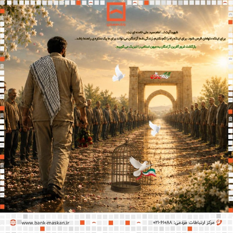 Bank Maskan | بانک مسکن: 🔸شهید آیت الله امام سید علی خامنه ای(ره): برای اینکه دلهامان قرص شود، برای اینکه راه را گم نکنیم، زندگی شما آزادگان می ت