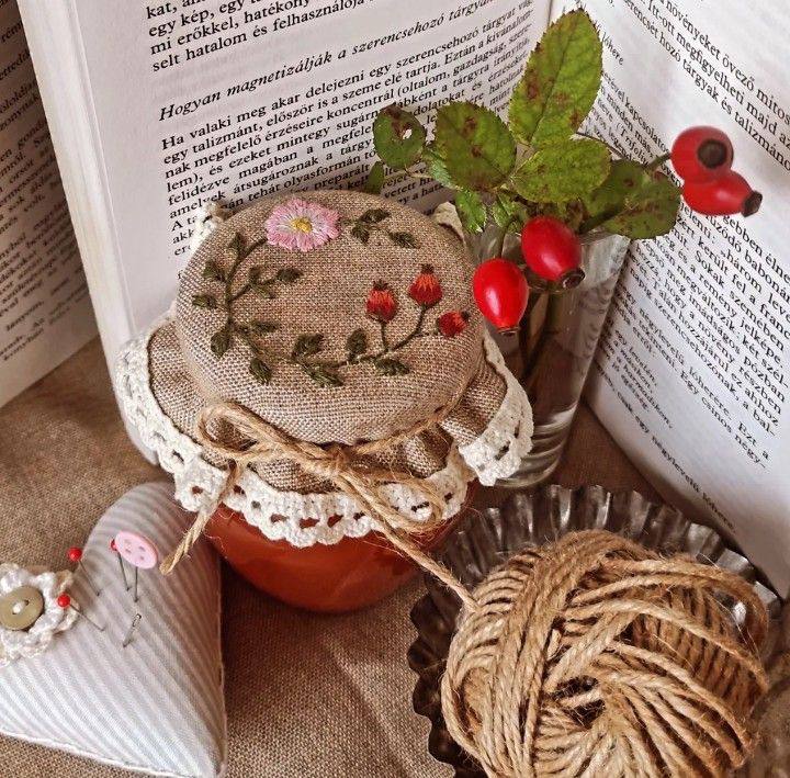 Баночки, от которых веет теплом Вроде небольшой кусочек ткани, кружевная тесёмочка или шнур, а вид уже совершенно другой. Вот она красота в деталях... - изображение 3 - баночки, которых, веет