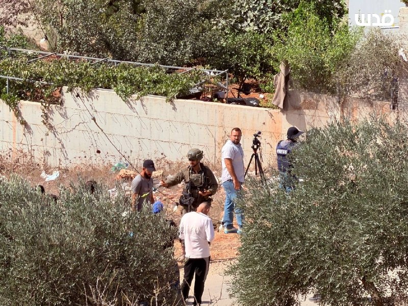 Occupation forces arrest a young man in the village of Usarin, south of Nablus