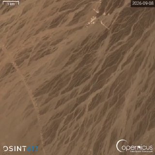 A Sentinel-2 satellite image from today shows that the Houthis have begun digging trenches in the mountains surrounding the Bab al-Mandab strait.