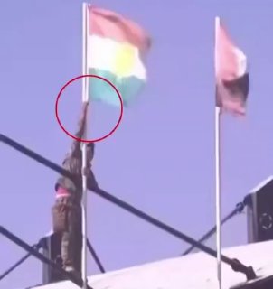 הבהרה לגבי צילומי מחזור של הסרת דגל. דיווחים מקוונים אחרונים הטוענים כי חבר YBS צולם כשהיא מסיר את דגל כורד…
