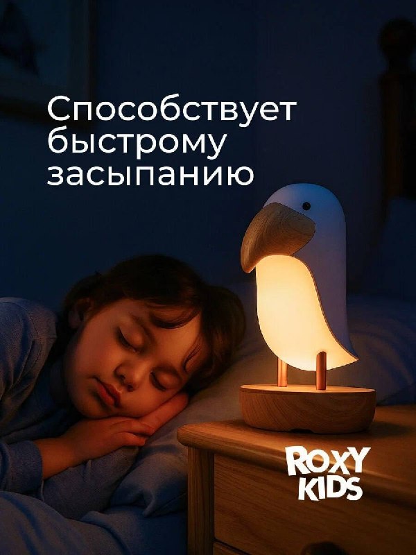 Маленький Тукан большая защита от монстров под кроватью Детский ночник с аккумулятором, два режима света, плавная регулировка. Без проводов, без ли... - изображение 2 - тукан, без, telegram