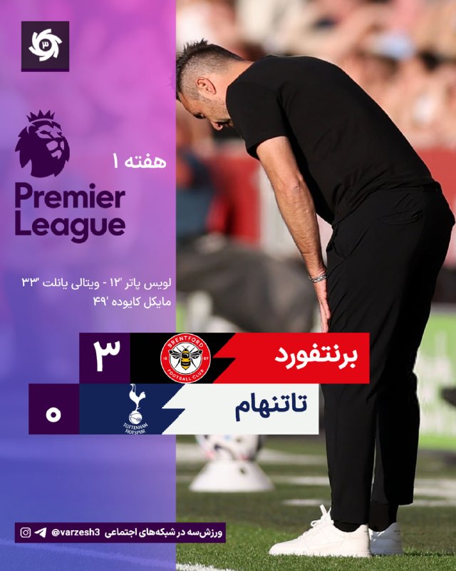 ورزش۳: خریدهایی که بیشتر دکوری بودند!سه تا خوردند چندتا نخوردند؛ افتضاح دیزربی🔈 پایان مسابقه - پیروزی برنتفورد برابر تاتنهام🆔@