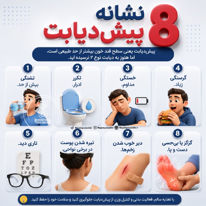 ایـده بانوان: ۸ نشانه پیش‌دیابت💃 @ZaneEmrooozi
