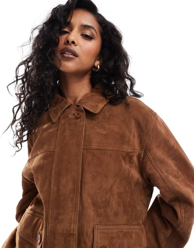 ASOS DESIGN замшевый oversize бомбер — фото 1